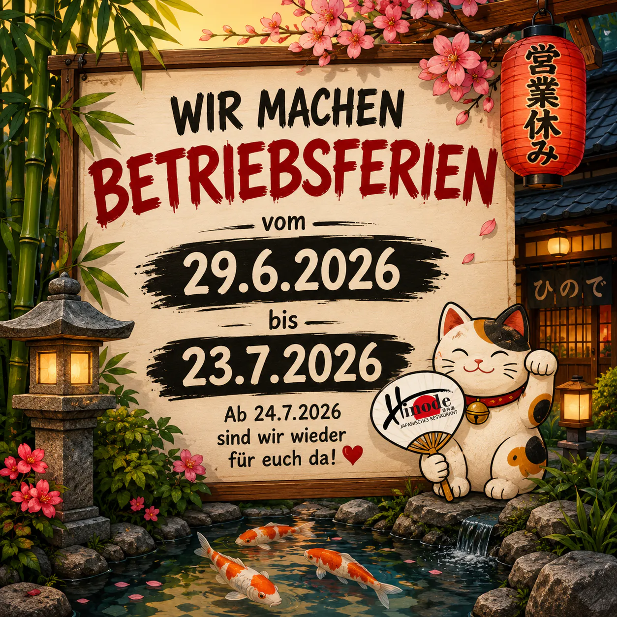 2026 betriebsferien
